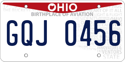 OH license plate GQJ0456