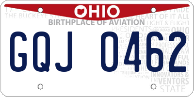 OH license plate GQJ0462