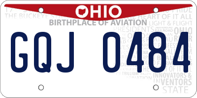 OH license plate GQJ0484