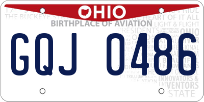 OH license plate GQJ0486
