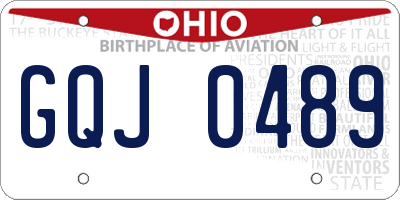 OH license plate GQJ0489