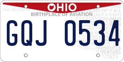 OH license plate GQJ0534