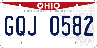 OH license plate GQJ0582