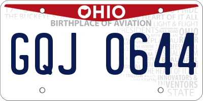OH license plate GQJ0644