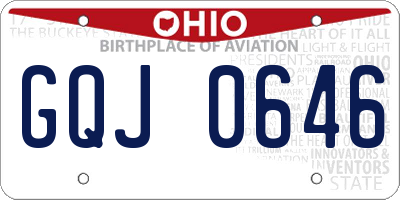 OH license plate GQJ0646