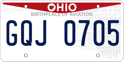 OH license plate GQJ0705