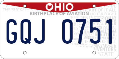 OH license plate GQJ0751