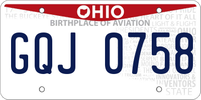 OH license plate GQJ0758