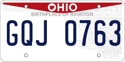 OH license plate GQJ0763
