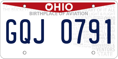 OH license plate GQJ0791
