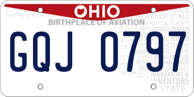 OH license plate GQJ0797