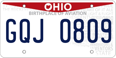 OH license plate GQJ0809