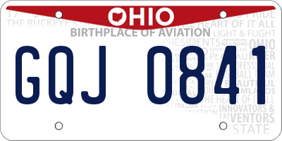 OH license plate GQJ0841