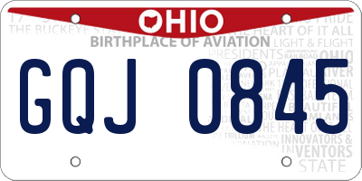 OH license plate GQJ0845