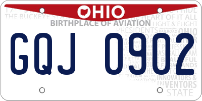OH license plate GQJ0902