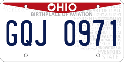 OH license plate GQJ0971