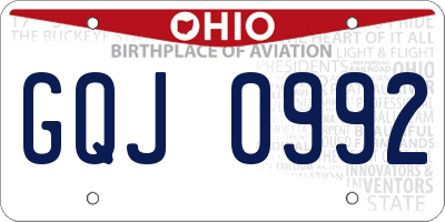 OH license plate GQJ0992