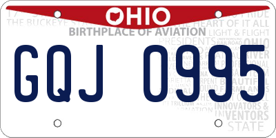 OH license plate GQJ0995