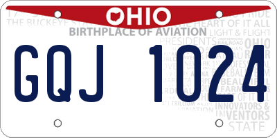 OH license plate GQJ1024
