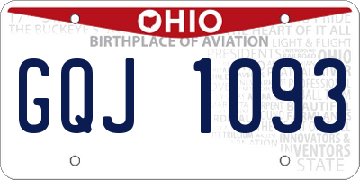 OH license plate GQJ1093