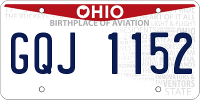OH license plate GQJ1152