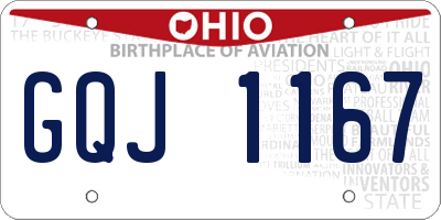 OH license plate GQJ1167