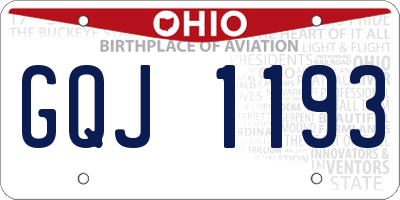 OH license plate GQJ1193