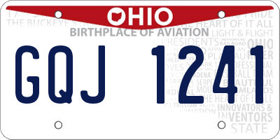 OH license plate GQJ1241