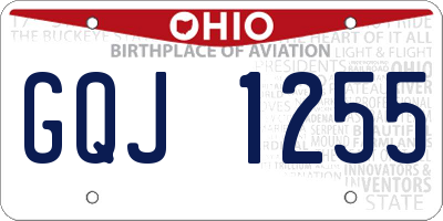 OH license plate GQJ1255