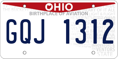OH license plate GQJ1312