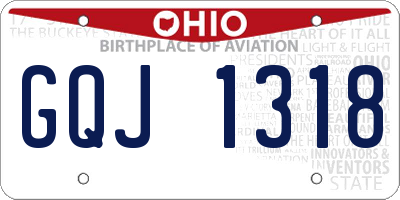 OH license plate GQJ1318