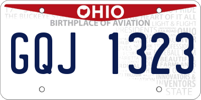 OH license plate GQJ1323