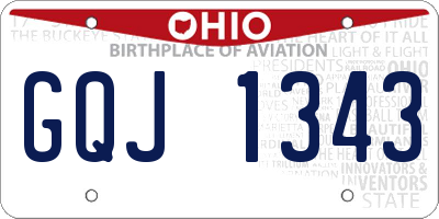 OH license plate GQJ1343