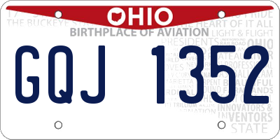 OH license plate GQJ1352