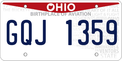 OH license plate GQJ1359