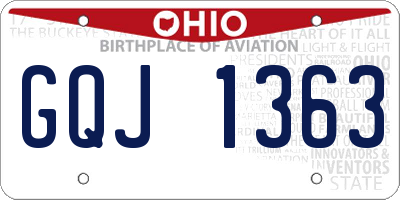 OH license plate GQJ1363
