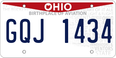 OH license plate GQJ1434