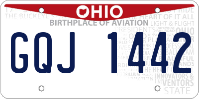 OH license plate GQJ1442
