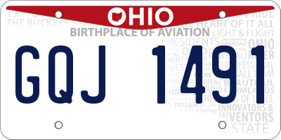 OH license plate GQJ1491