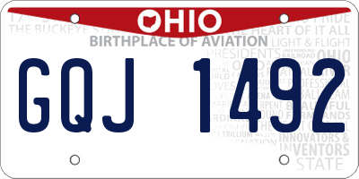 OH license plate GQJ1492