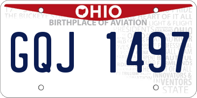 OH license plate GQJ1497
