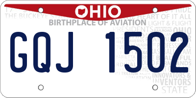 OH license plate GQJ1502