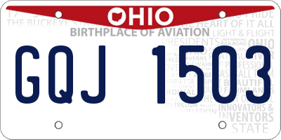 OH license plate GQJ1503