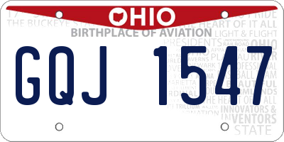 OH license plate GQJ1547