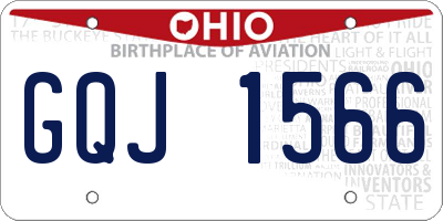 OH license plate GQJ1566