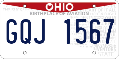 OH license plate GQJ1567