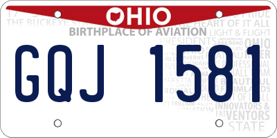 OH license plate GQJ1581