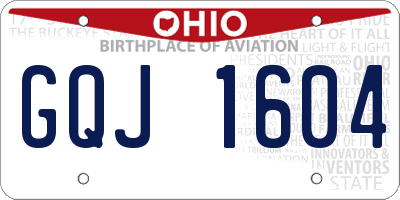 OH license plate GQJ1604
