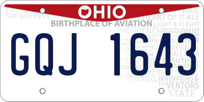 OH license plate GQJ1643