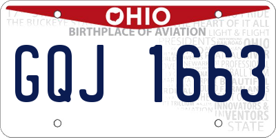 OH license plate GQJ1663
